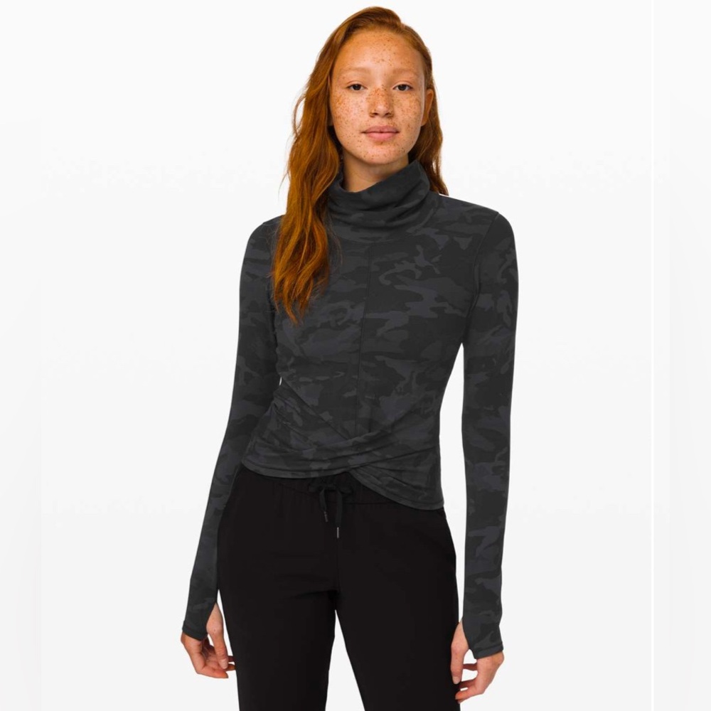 Lululemon Melodic Movement Long Sleeve Top in Incognito Camo Multi Grey